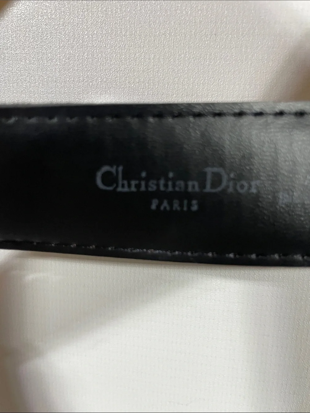 Dior Black Leather Men's Belt with Silver-Tone Buckle